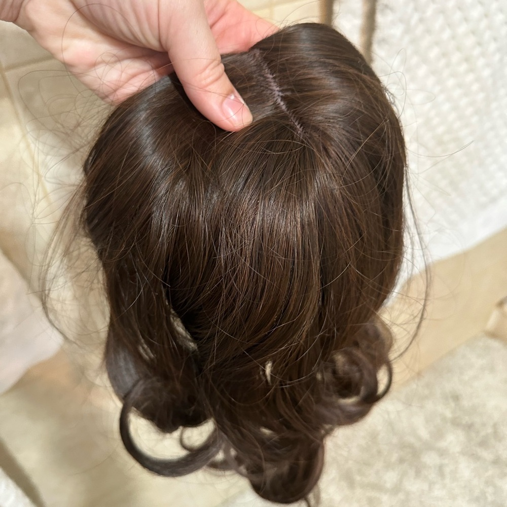 Never worn hair topper 12” dark brown lace topper